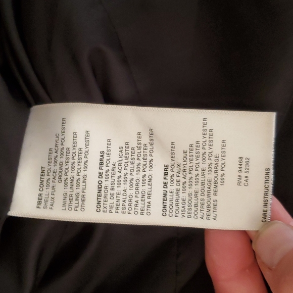 Betsey Johnson Black Faux Fur Trim Hood Lace Up Puffer Coat Jacket. - Picture 7 of 16